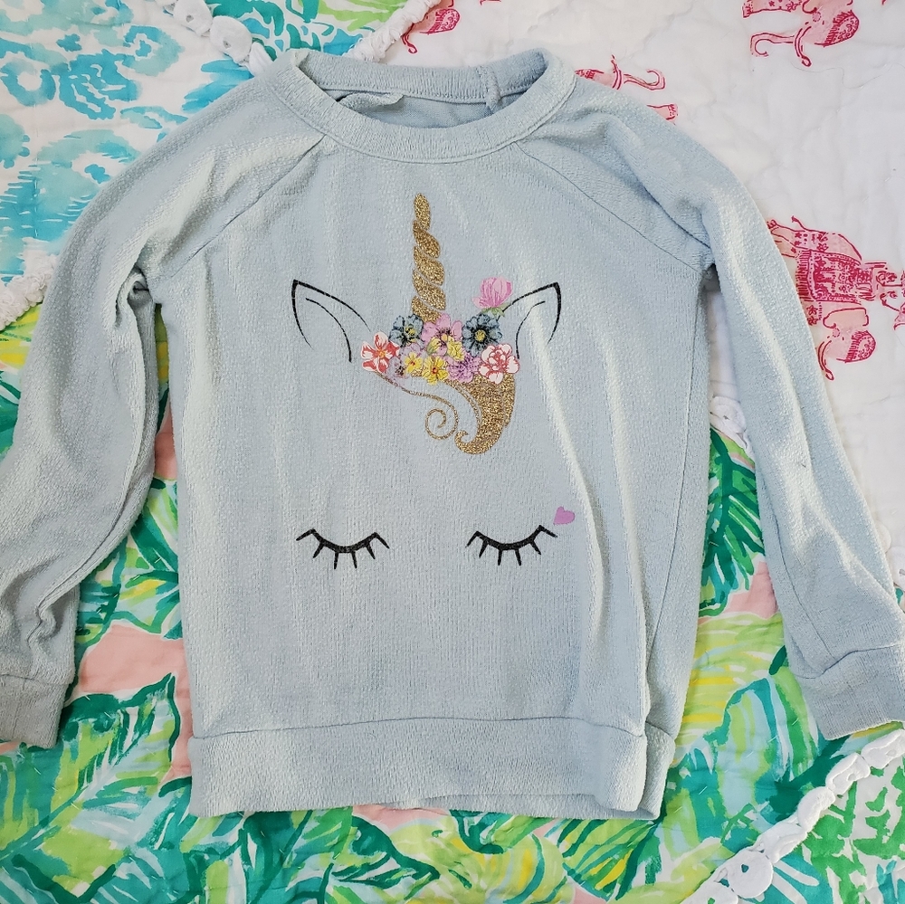 Chaser Brand glitter unicorn applique sweatshirt